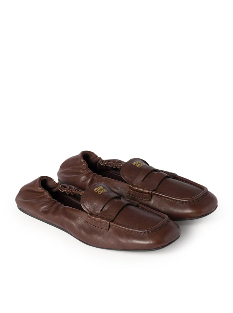 Miu Miu Women Nappa Leather Ruffled Loafers MIU MIU
