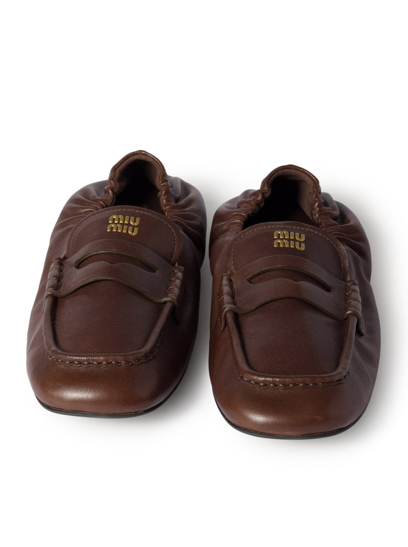 Miu Miu Women Nappa Leather Ruffled Loafers MIU MIU