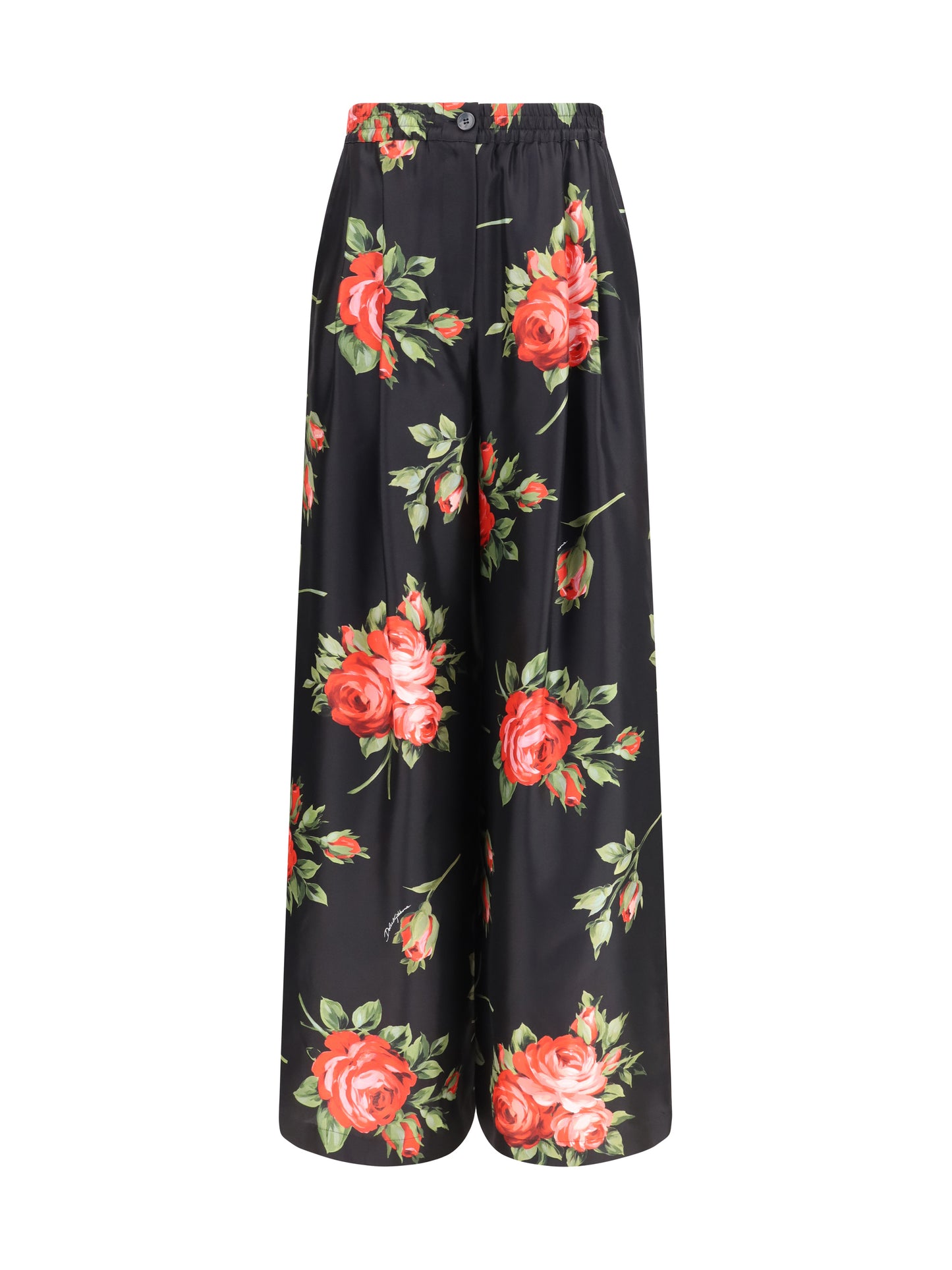 Dolce & Gabbana Women Wide-Leg Pants With A Rose Bouquet Print DOLCE & GABBANA
