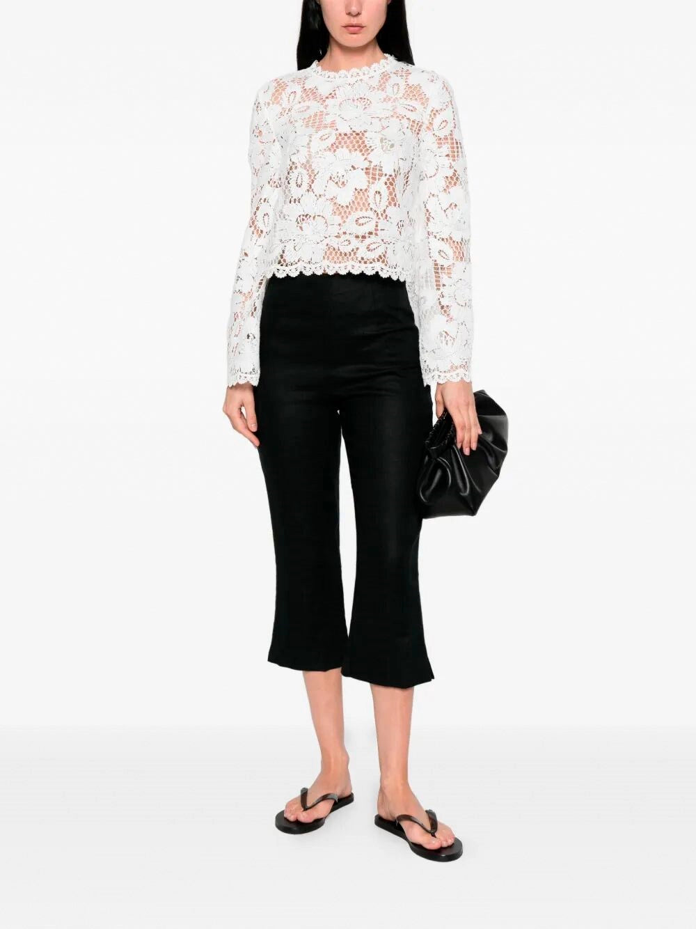 Self-Portrait Women Crochet Lace Top SELF-PORTRAIT