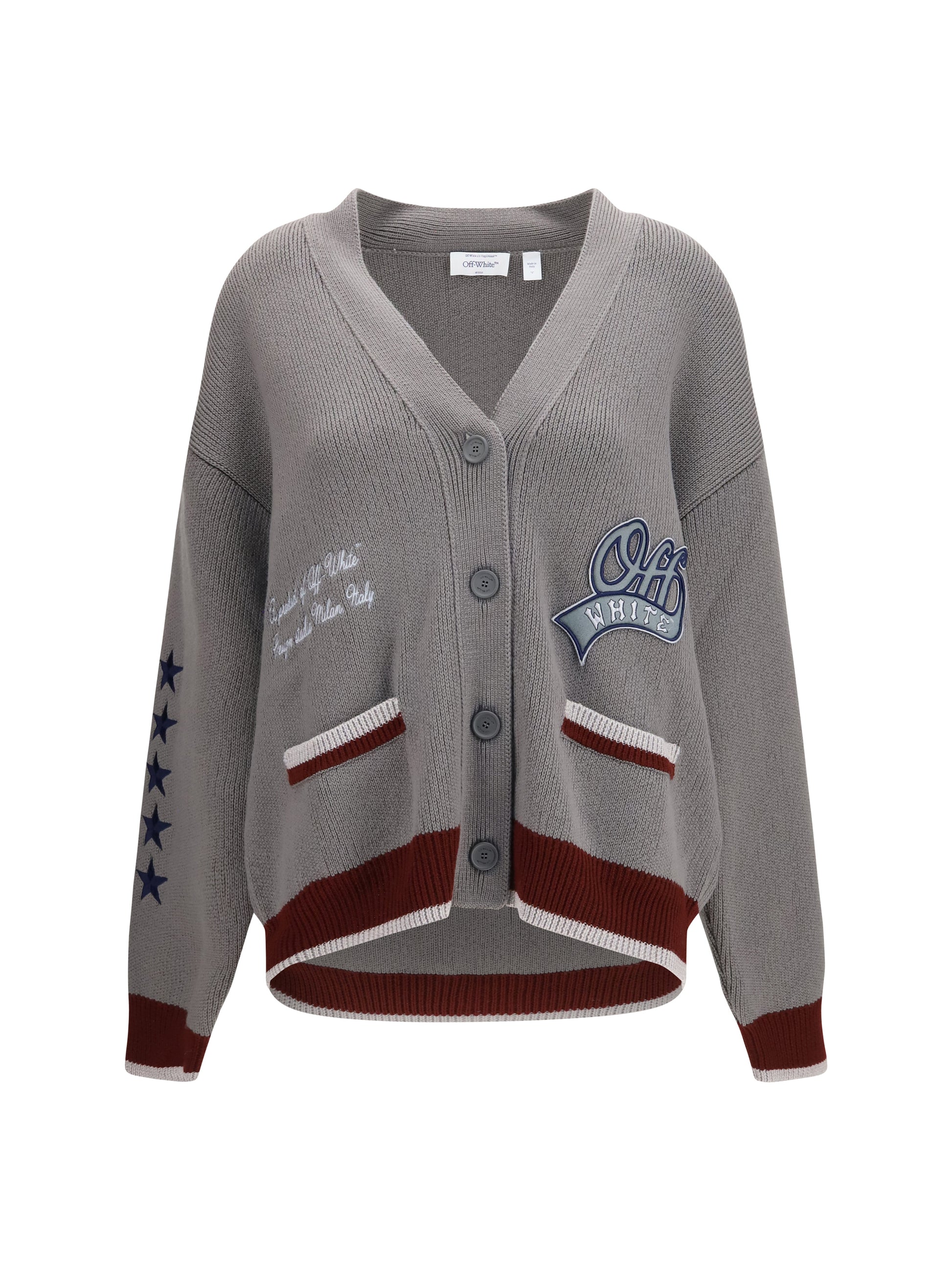 Off-White Women College Varsity Knit Cardigan OFF-WHITE