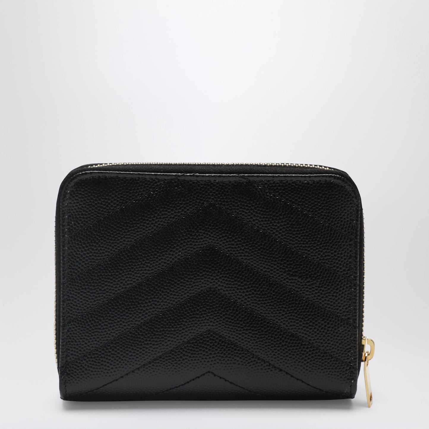 Saint Laurent Black Cassandre Quilted Compact Zip-Around Wallet Women SAINT LAURENT