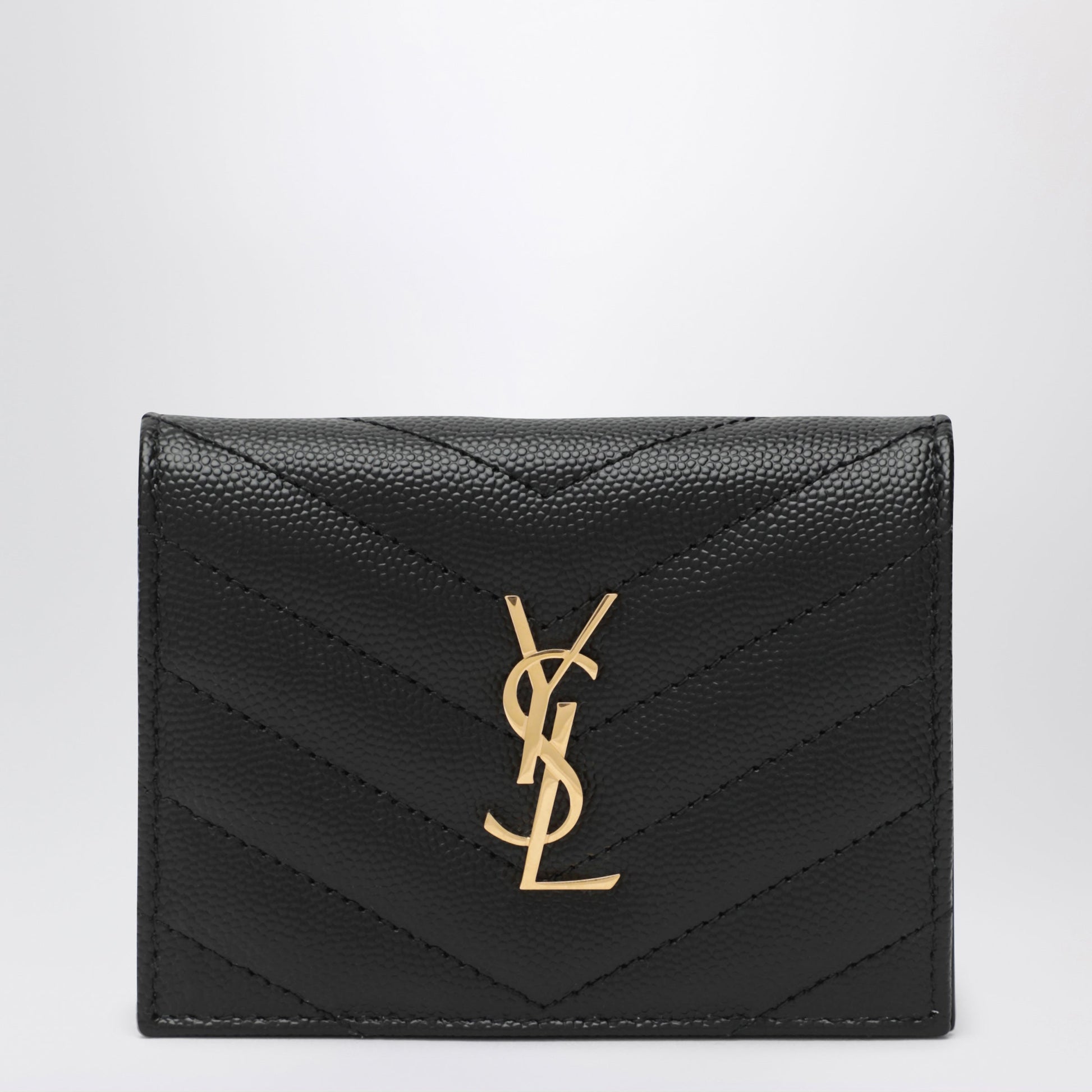 Saint Laurent Black Cassandre Matelasse Flap Card Holder Women SAINT LAURENT