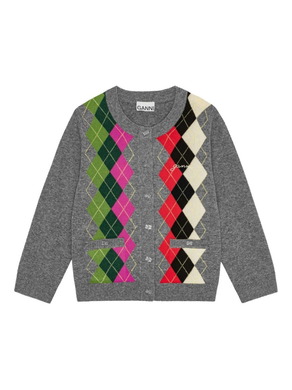 Ganni Women Checked Cardigan GANNI