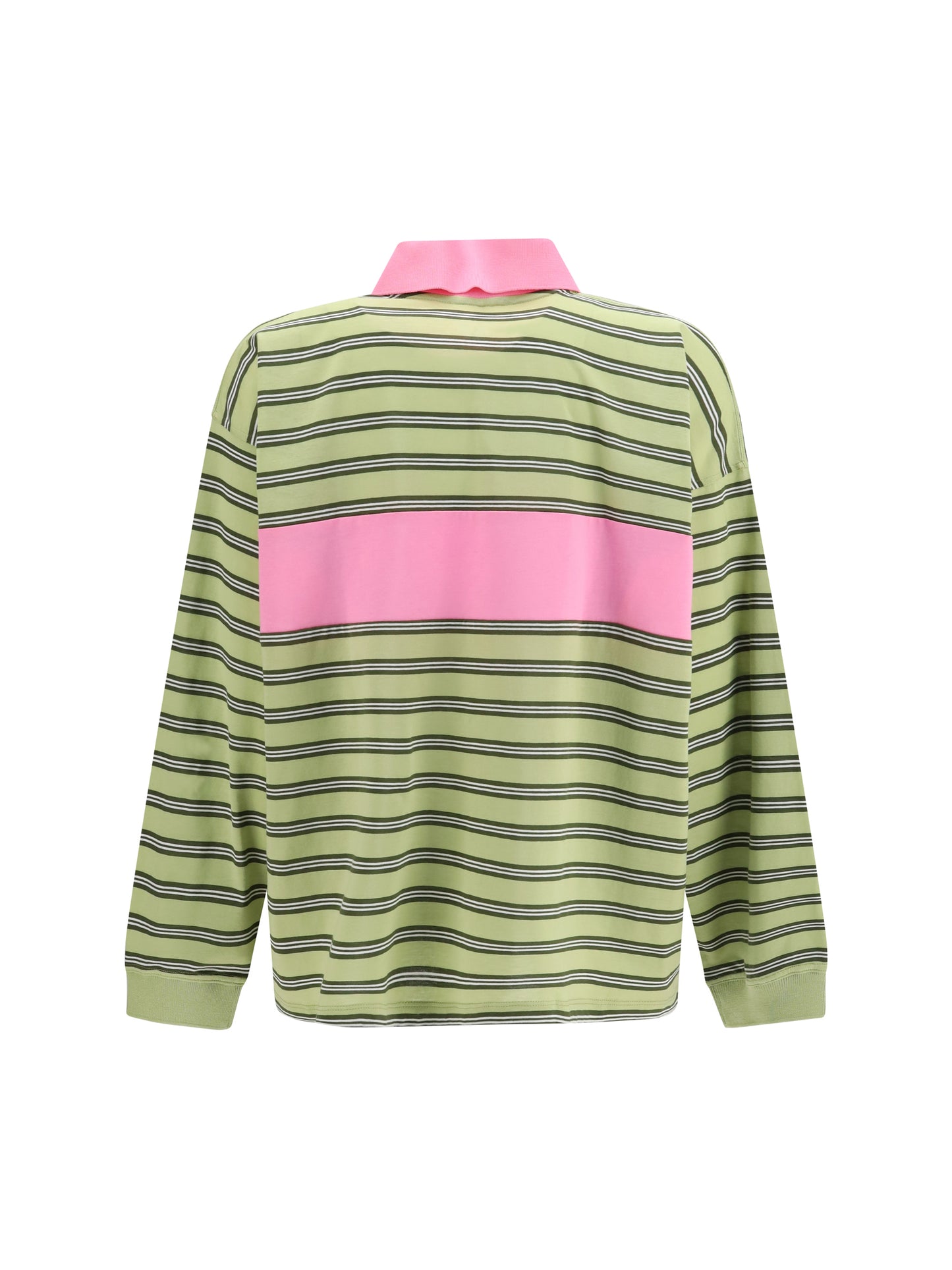 Versace Women Striped Intarsia Cotton Polo With Embroidered Logo