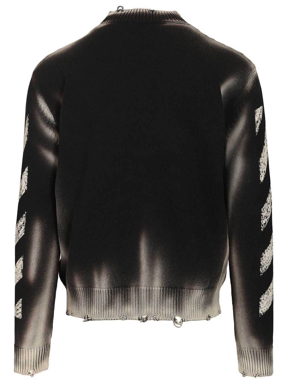 Off-White Men "Diag Arr Corrosion" Sweater OFF-WHITE