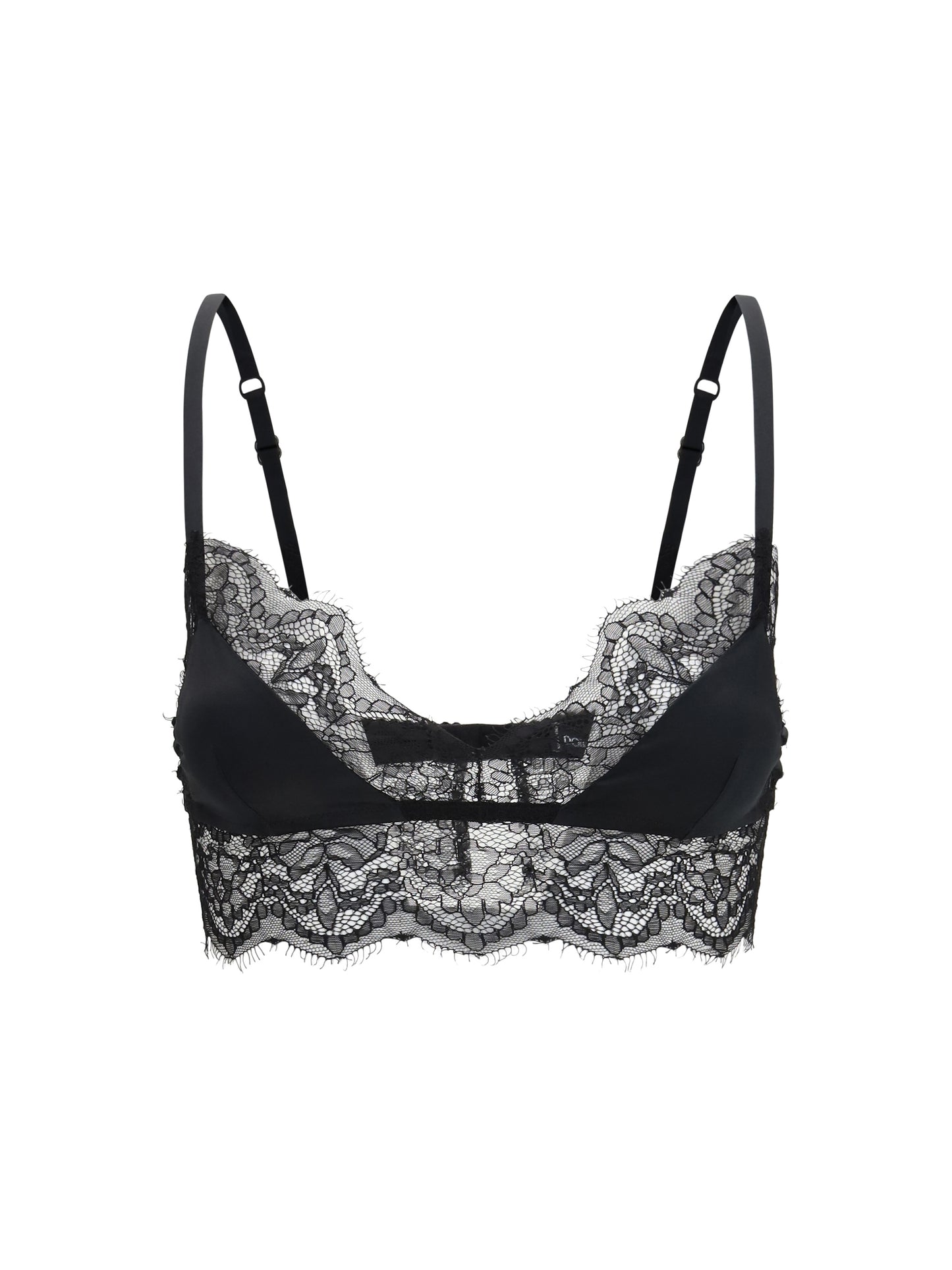 Dolce & Gabbana Women Satin Soft-Cup Bralette Bra With Lace