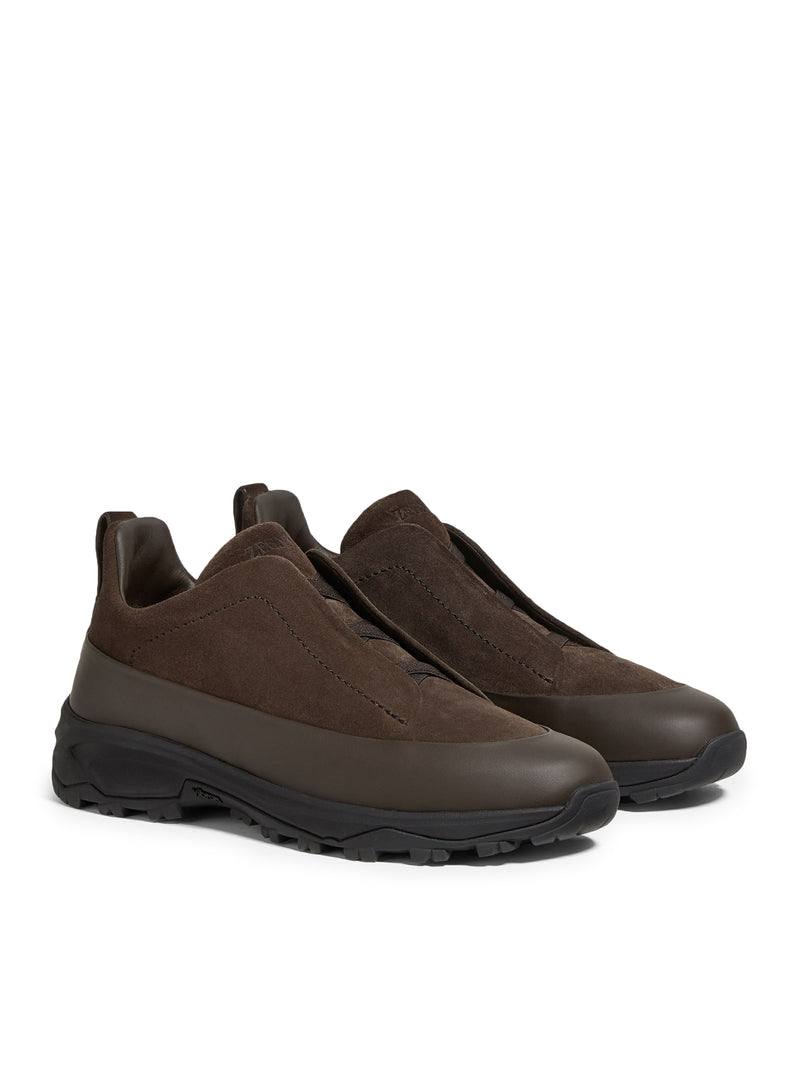 Zegna Men Triple Stitch™ Monte Sneaker In Leather And Suede ZEGNA