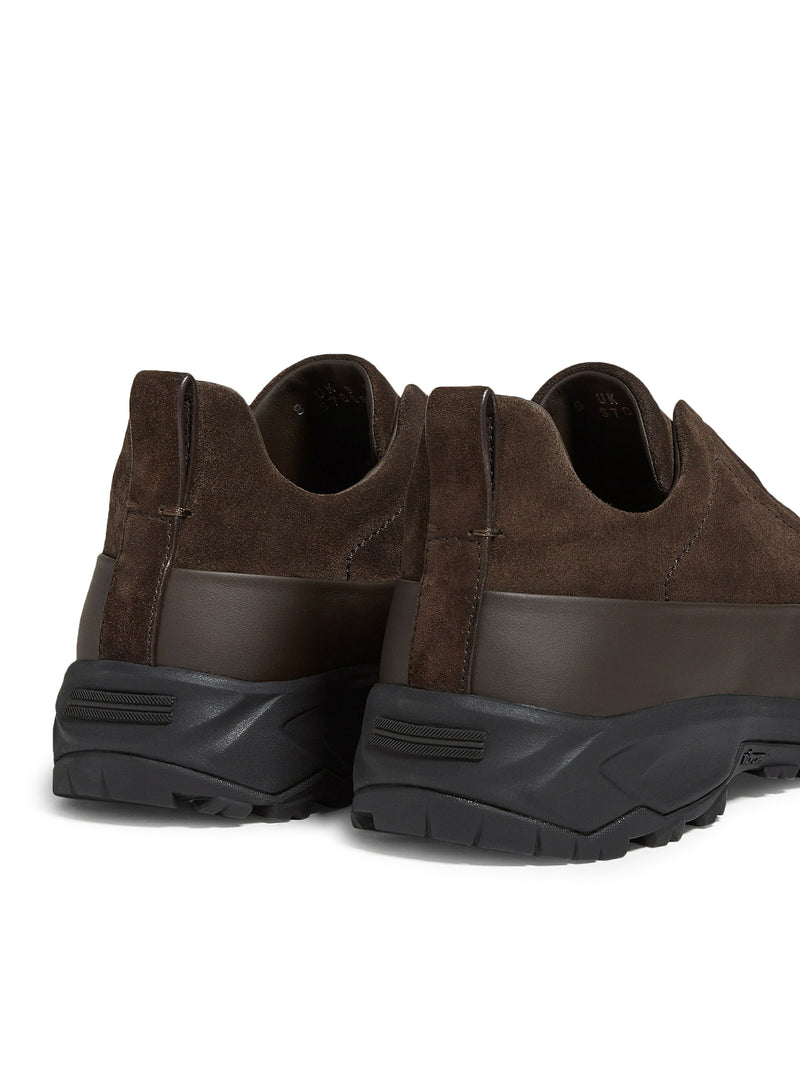 Zegna Men Triple Stitch™ Monte Sneaker In Leather And Suede ZEGNA