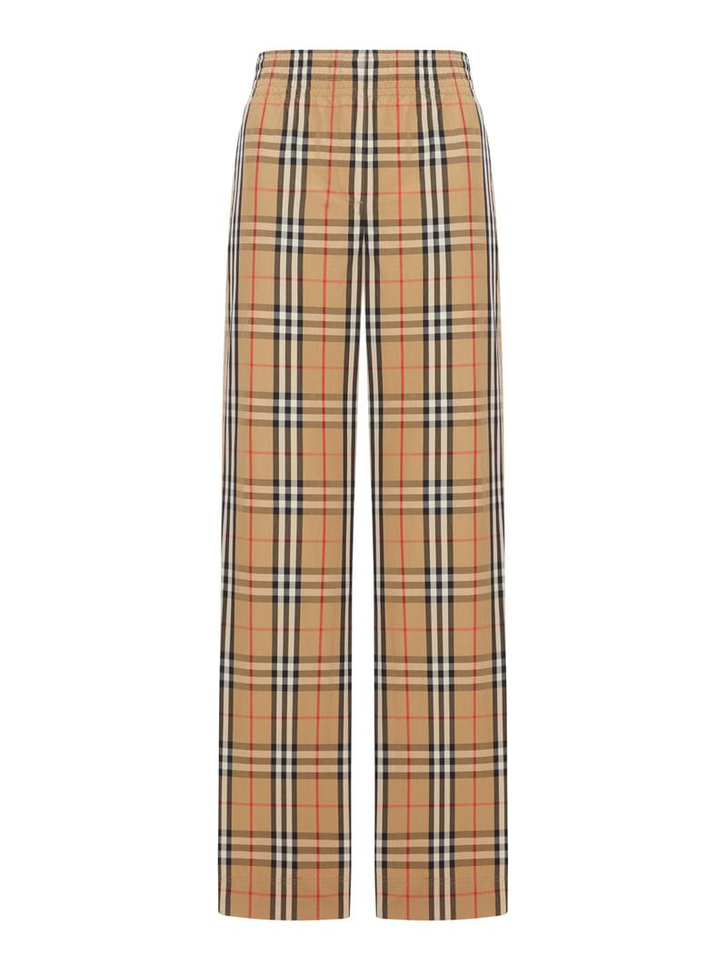 Burberry Women Check Cotton Trousers BURBERRY