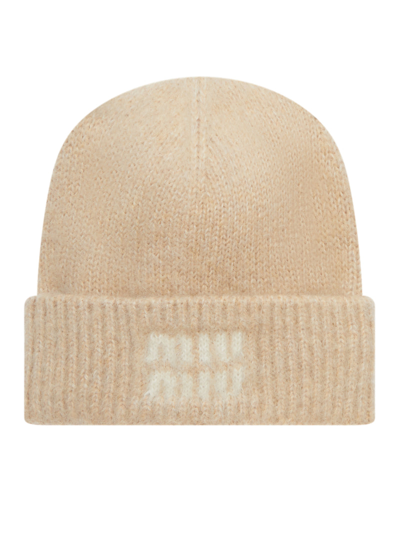 Miu Miu Women Mohair Wool Logo Hat MIU MIU