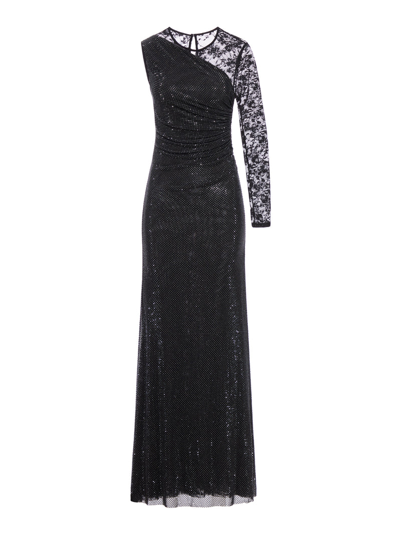 Self-Portrait Women Dress With Rhinestone And Lace Sleeves SELF-PORTRAIT