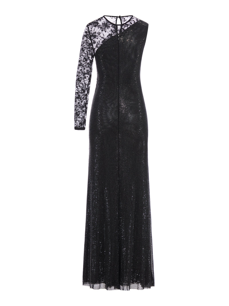 Self-Portrait Women Dress With Rhinestone And Lace Sleeves SELF-PORTRAIT