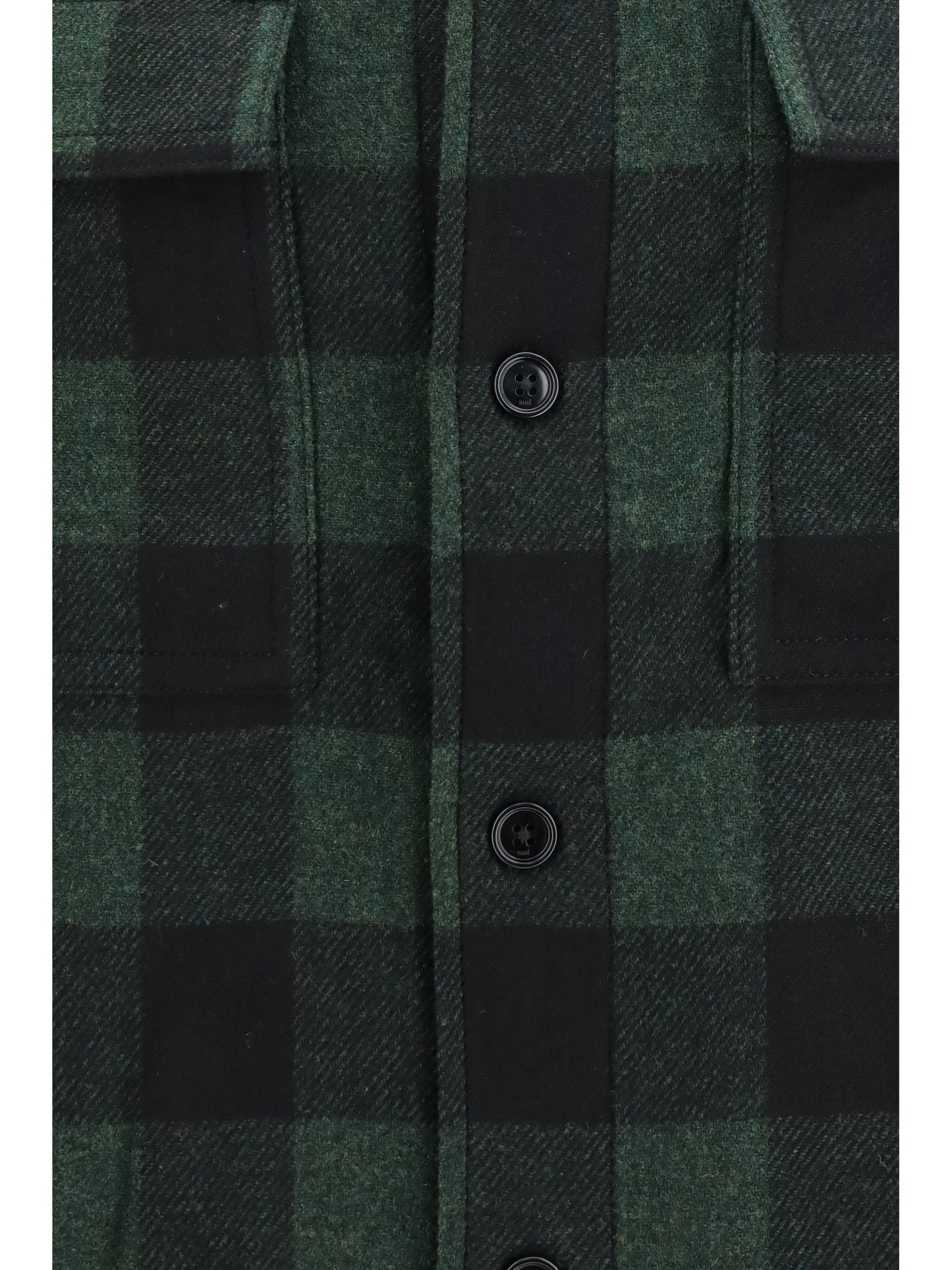 Ami Paris Men Checked Virgin Wool Shirt AMI PARIS