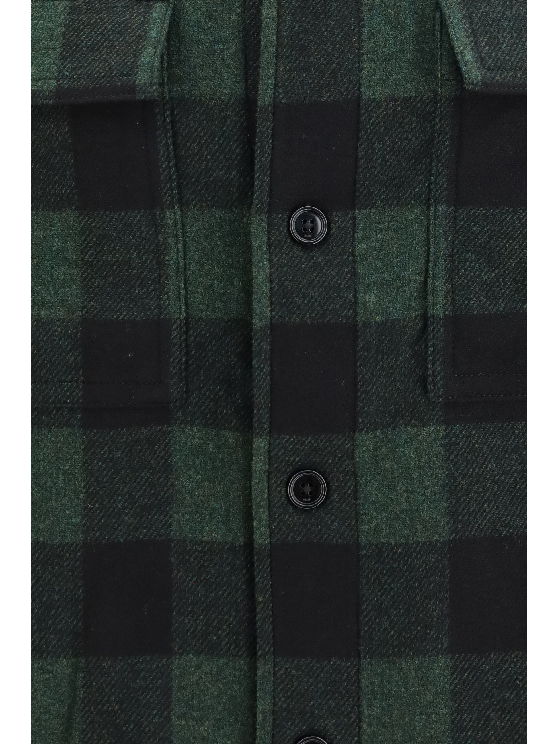 Ami Paris Men Checked Virgin Wool Shirt AMI PARIS