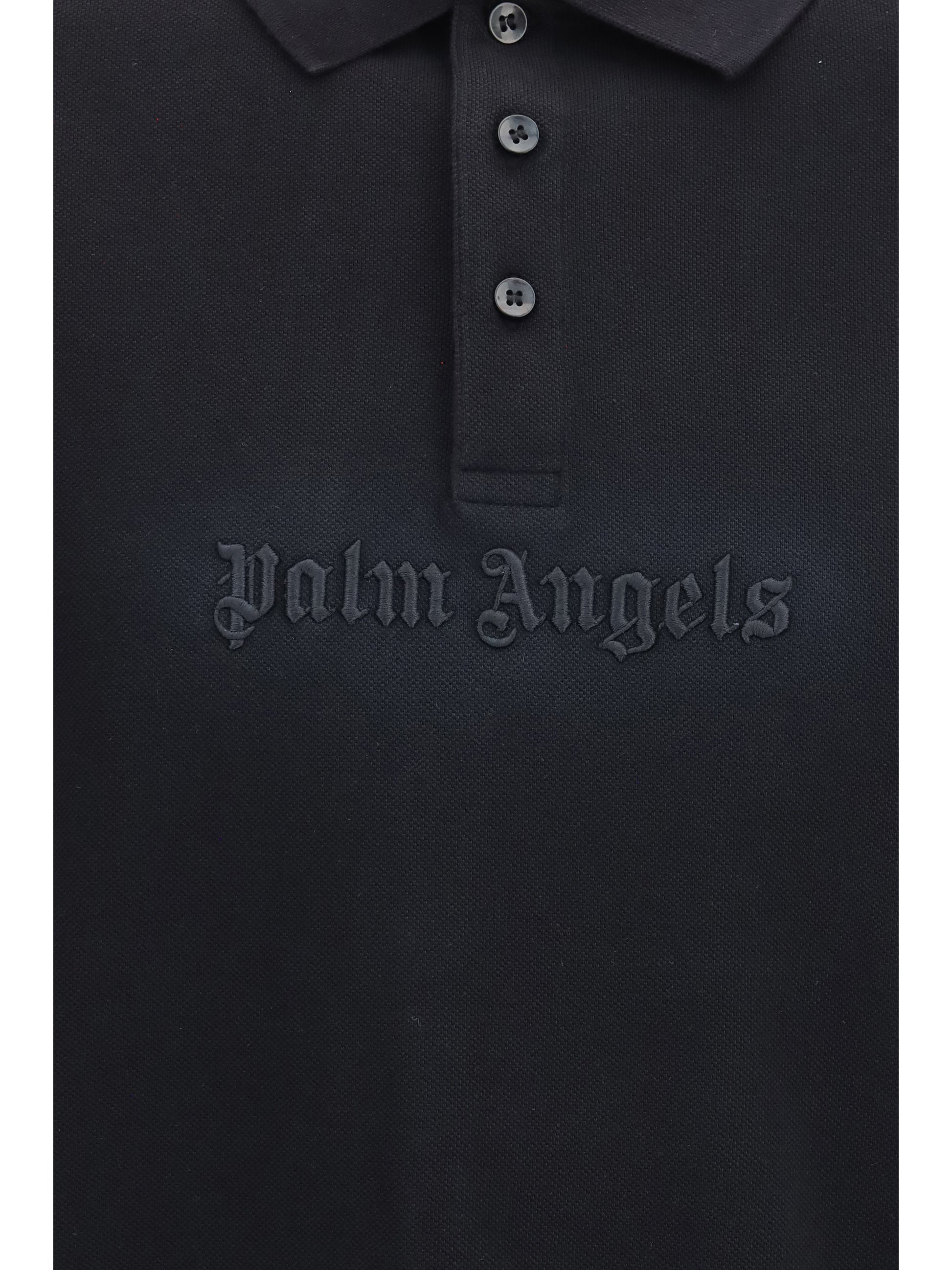Palm Angels Men Cotton Polo With Embroidered Logo PALM ANGELS