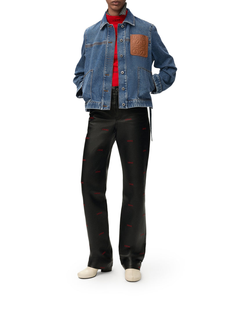 Loewe Women Cotton Denim Jacket With An Asymmetric Hem And Side Laces LOEWE