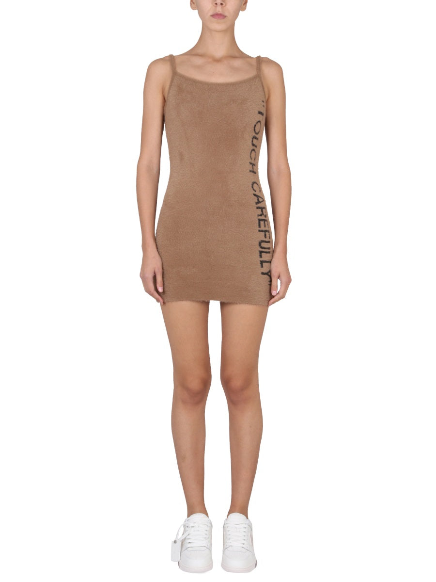 Off-White Women Fuzzy Dress With Logo OFF-WHITE