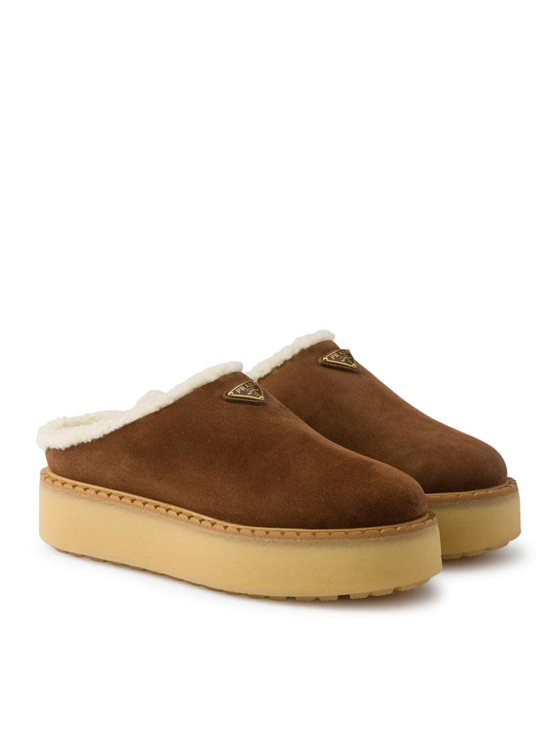 Prada Women Suede Mules PRADA