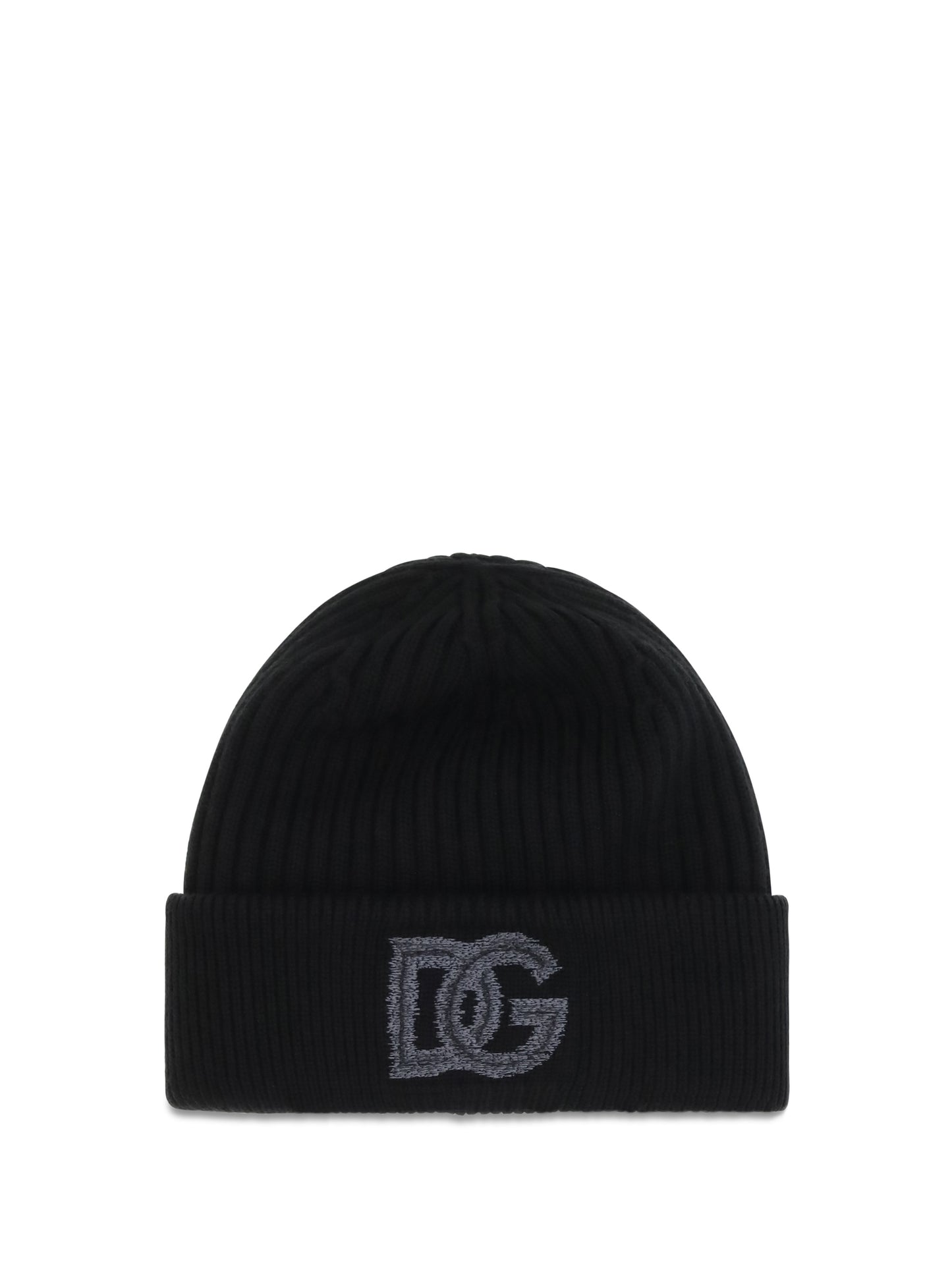Dolce & Gabbana Men Logo English Rib Knit Beanie DOLCE & GABBANA