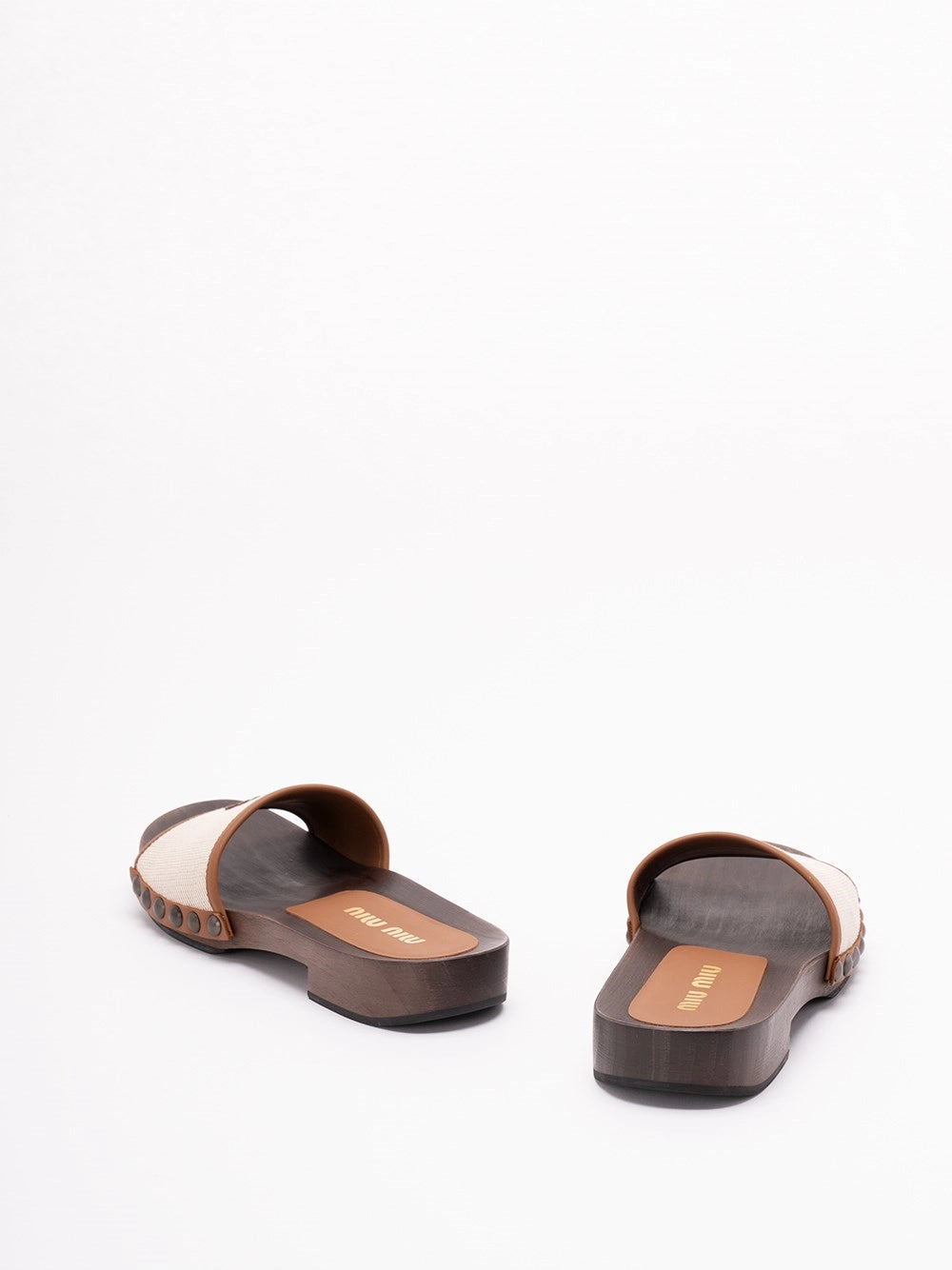Miu Miu Women Canvas And Leather Clogs MIU MIU