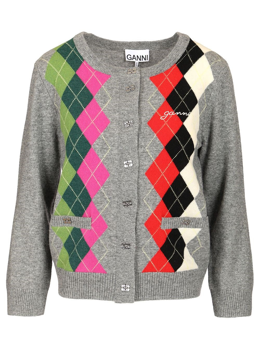 Ganni Women Checked Cardigan GANNI