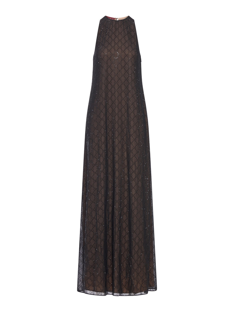 Gucci Women Silk Georgette Dress With "Gg" Monogram GUCCI