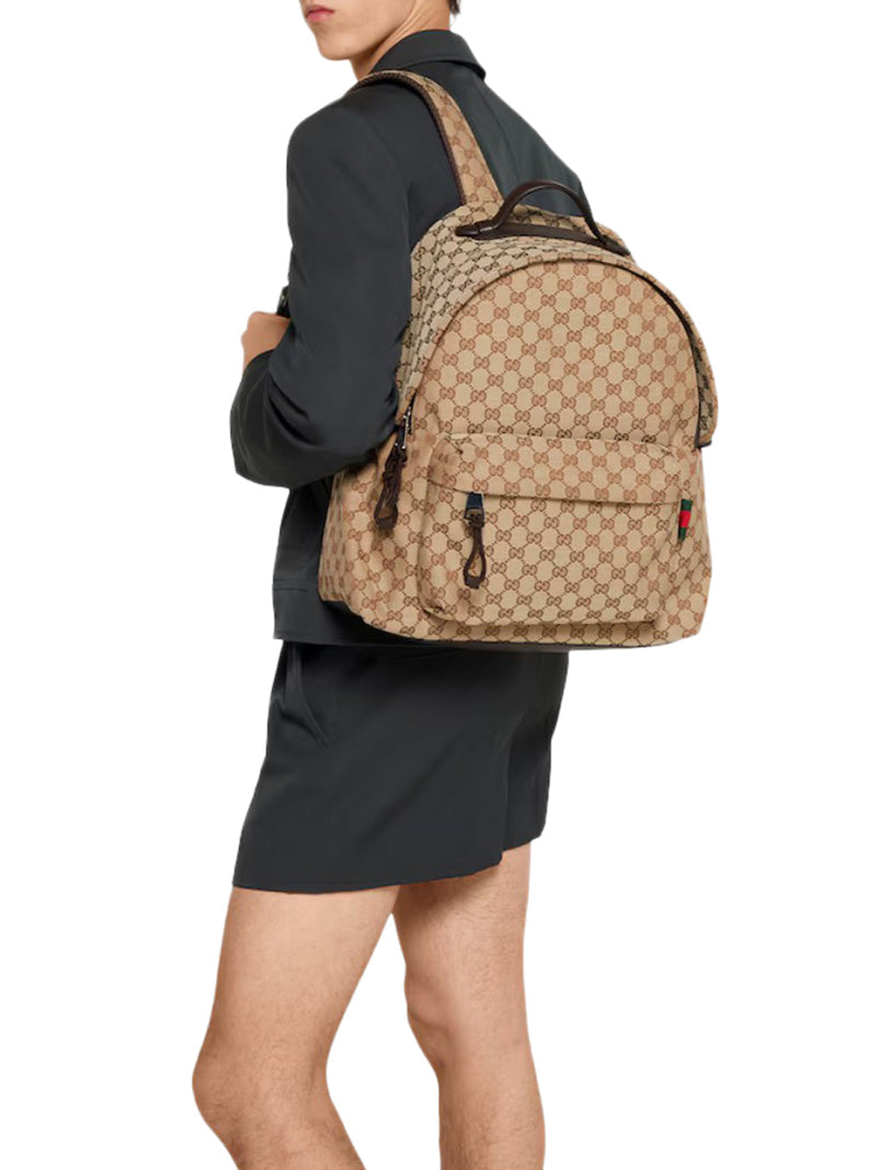 Gucci Men Gg Fabric Backpack Medium Size GUCCI