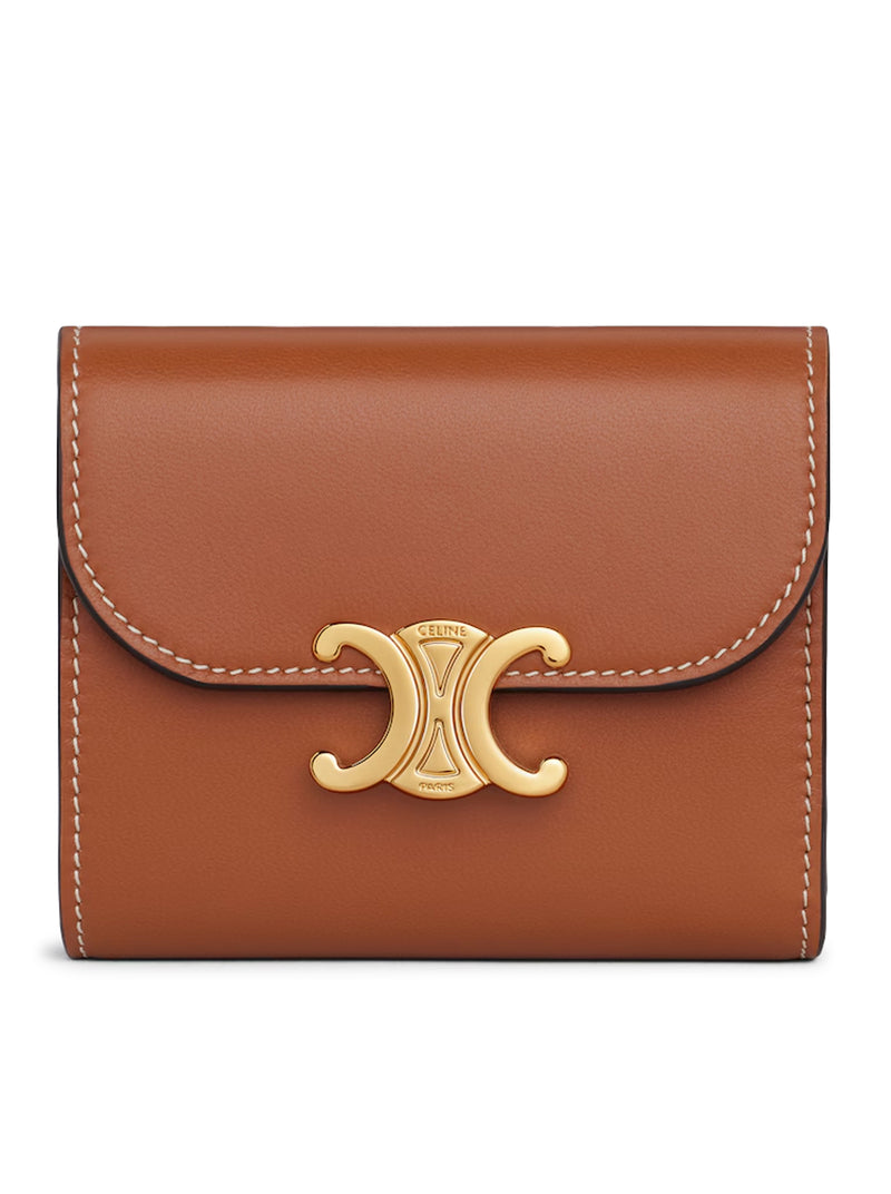 Celine Women Triomphe Small Flap Wallet In Leather CELINE