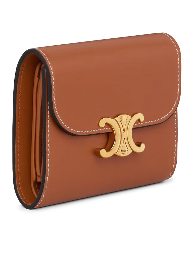 Celine Women Triomphe Small Flap Wallet In Leather CELINE