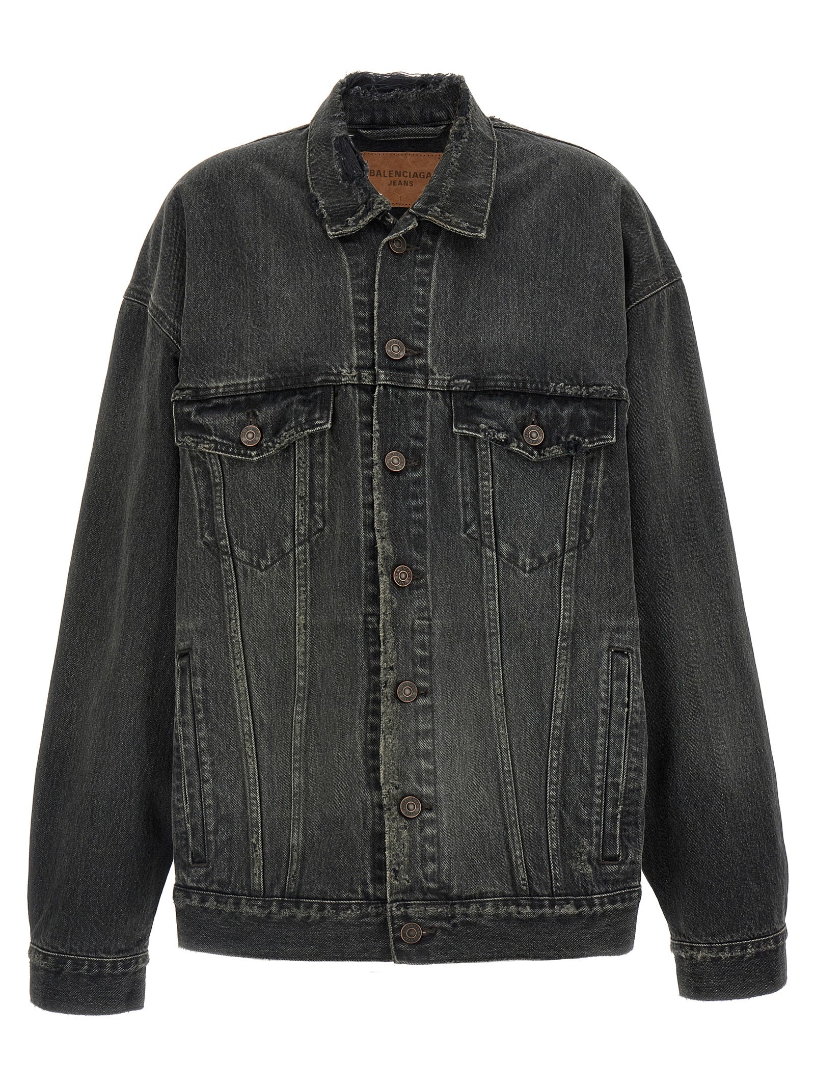 Balenciaga Women Denim Jacket With Used Effect BALENCIAGA