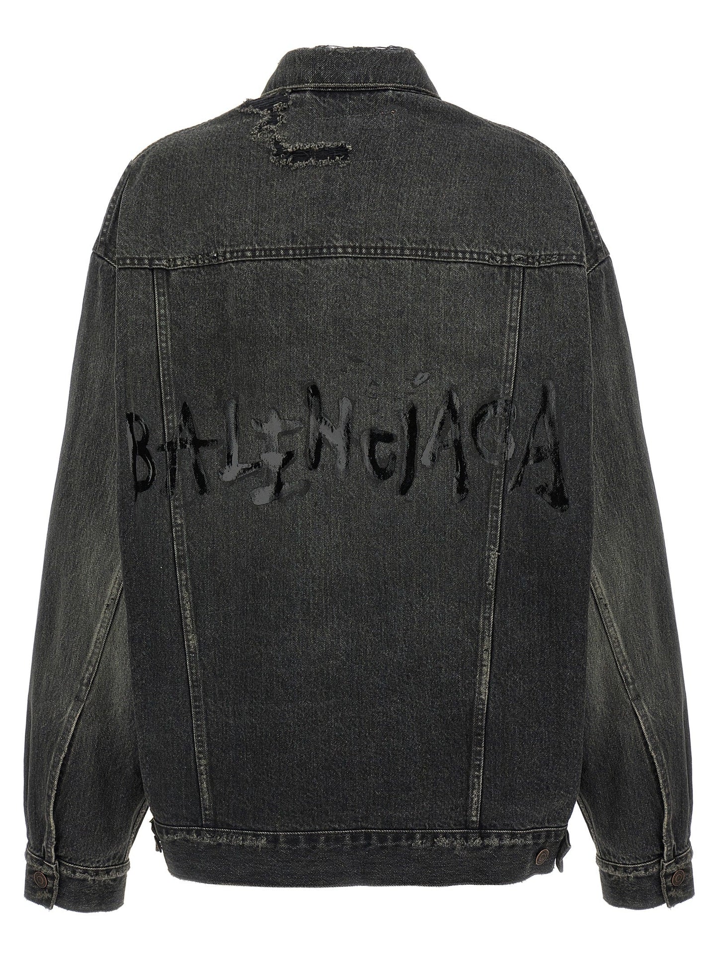 Balenciaga Women Denim Jacket With Used Effect BALENCIAGA
