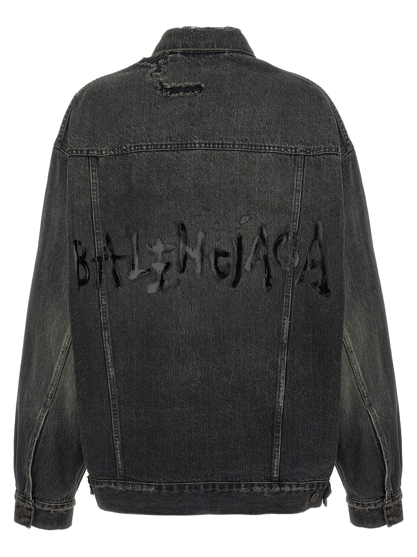 Balenciaga Women Denim Jacket With Used Effect BALENCIAGA