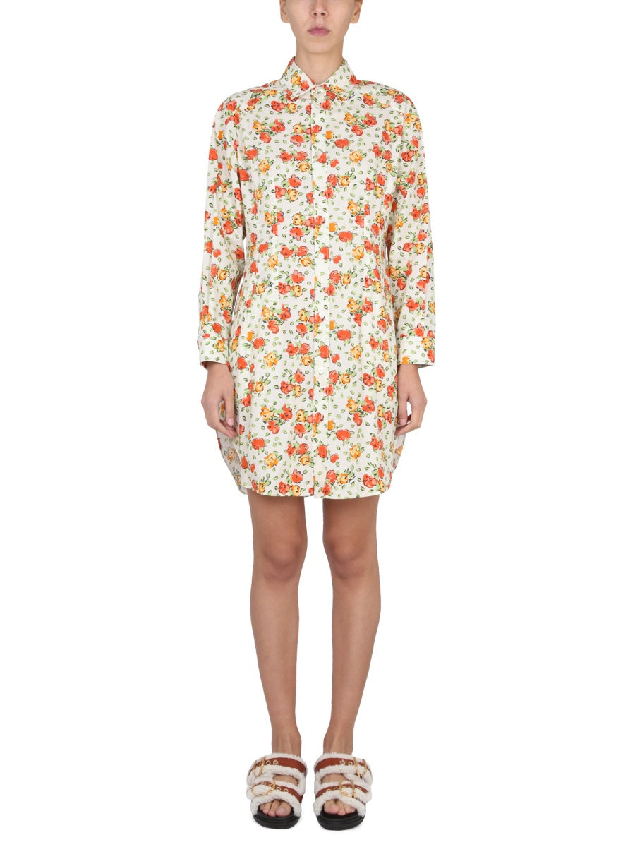 Marni Women Shirt Dress With Floral Pattern MARNI