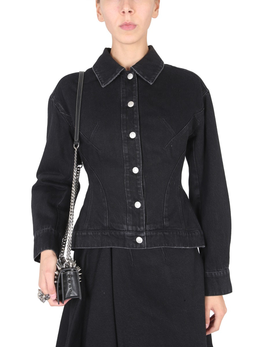 Alexander Mcqueen Women Hybrid Denim Jacket ALEXANDER MCQUEEN