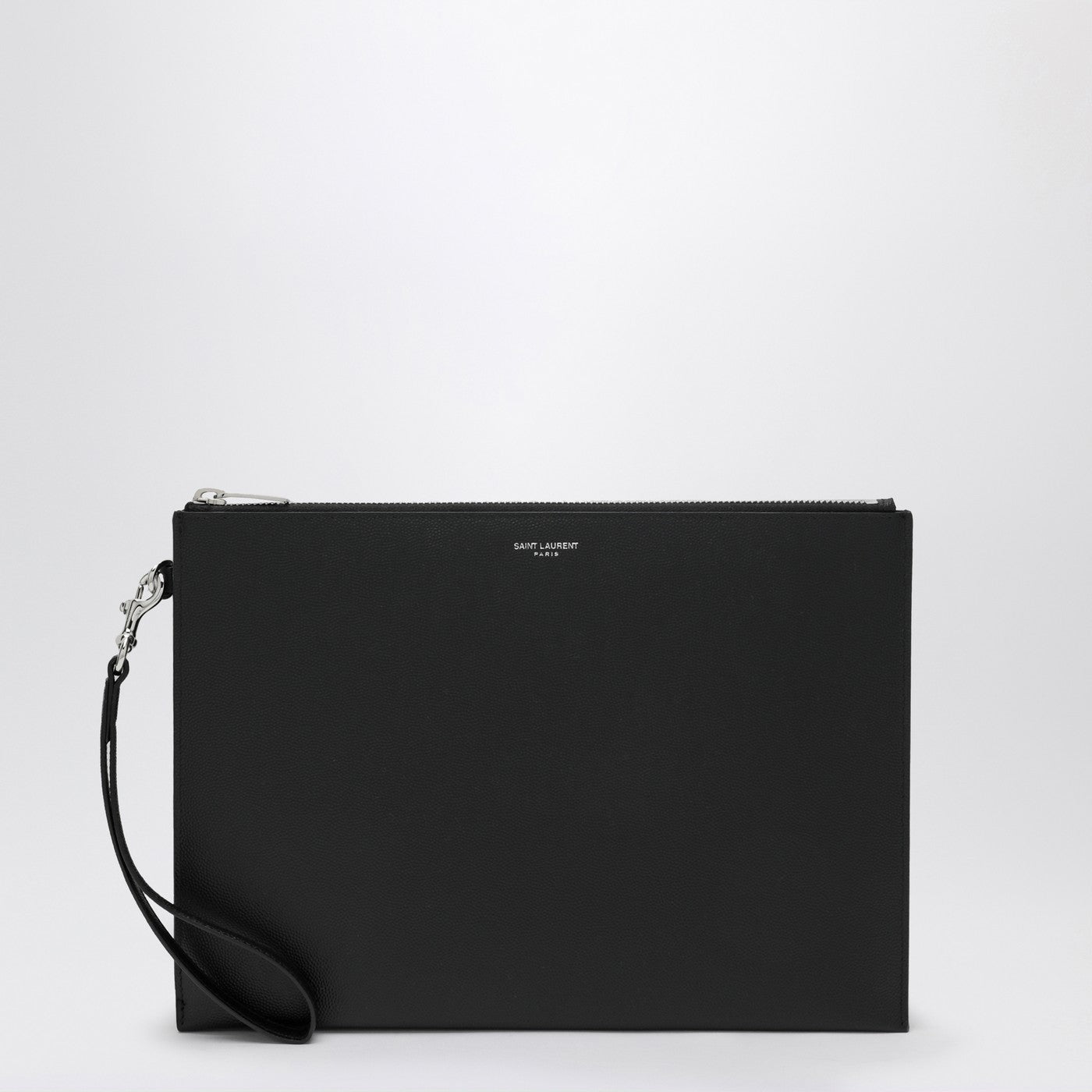 Saint Laurent Tablet Holder In Black Grain De Poudre Leather Men SAINT LAURENT