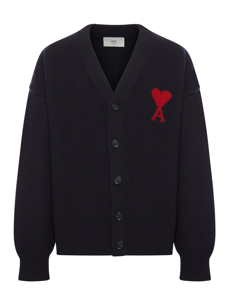 Ami Paris Men Ami De Coeur Wool Cardigan AMI PARIS