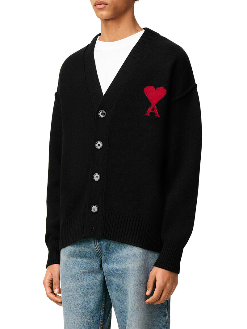 Ami Paris Men Ami De Coeur Wool Cardigan AMI PARIS