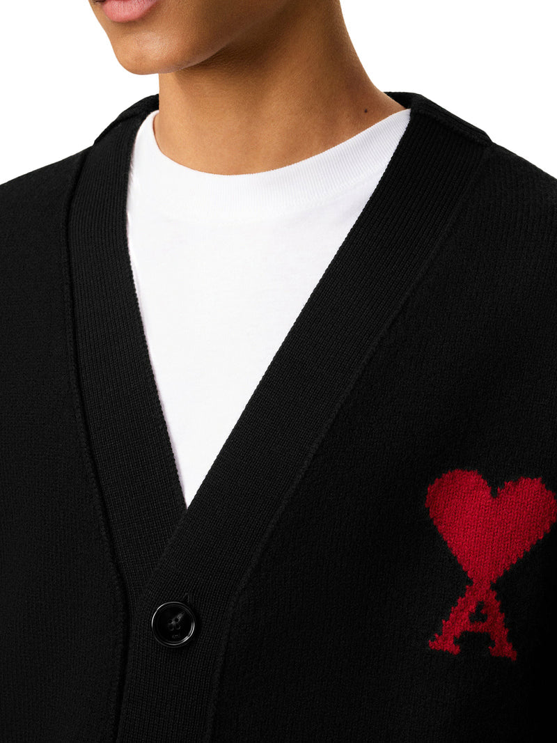 Ami Paris Men Ami De Coeur Wool Cardigan AMI PARIS