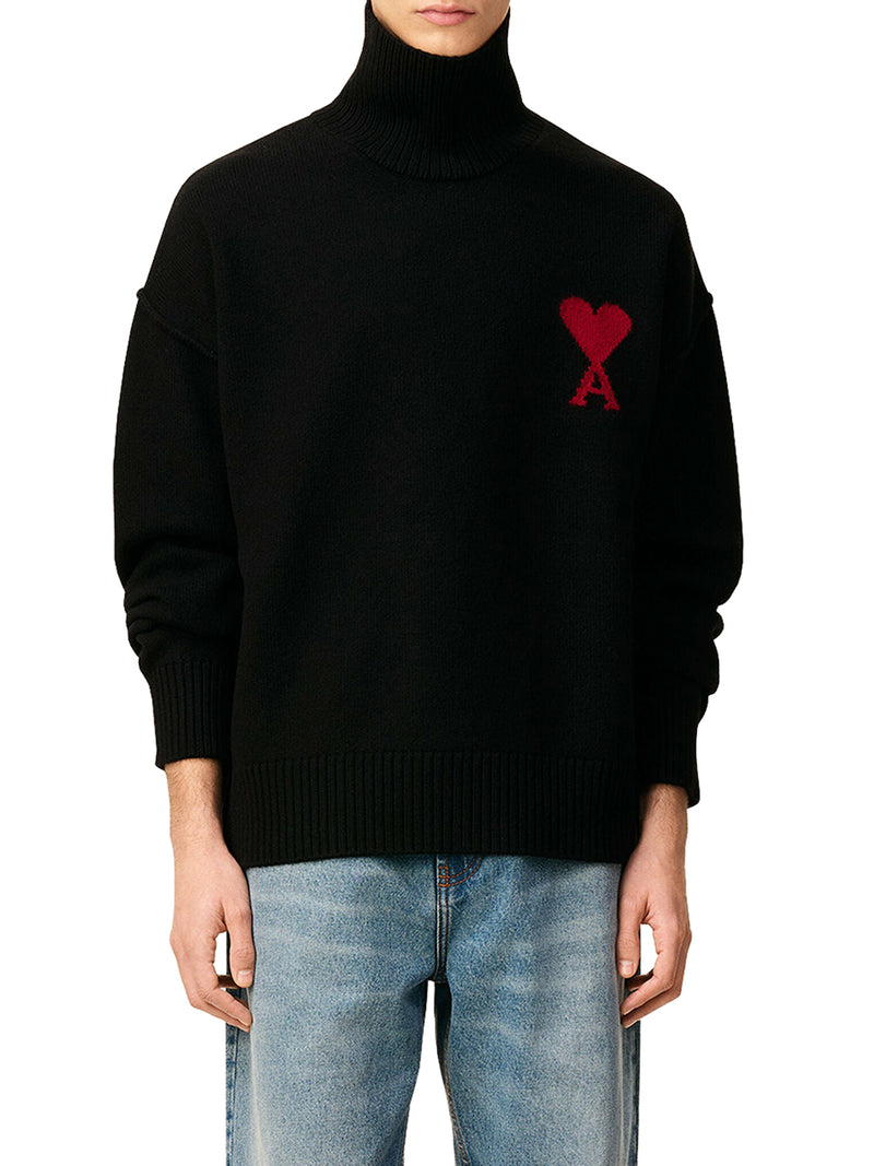 Ami Paris Men Ami De Coeur Wool High Neck Sweater AMI PARIS