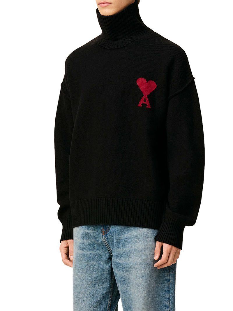 Ami Paris Men Ami De Coeur Wool High Neck Sweater AMI PARIS