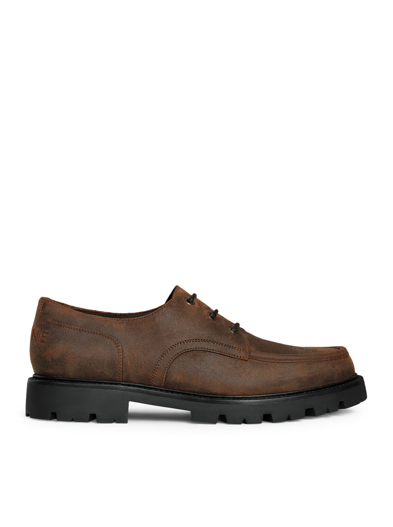 Celine Men Margaret Derby Loafer In Waxed Suede Calfskin CELINE