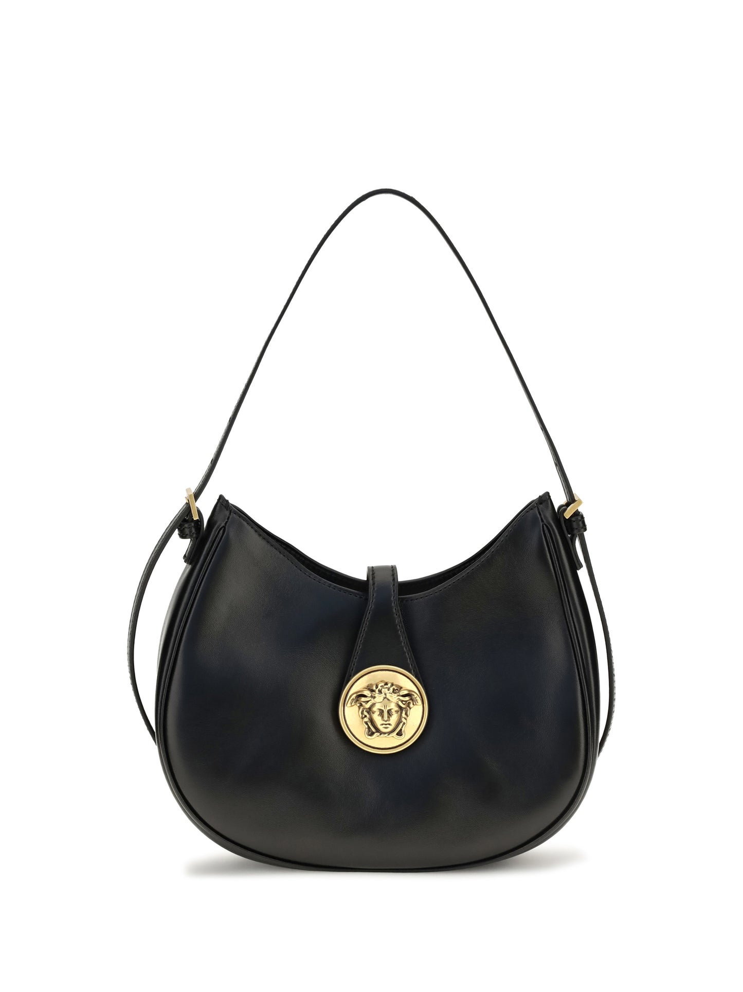 Versace Women Small Emblème Hobo Lambskin Shoulder Bag VERSACE