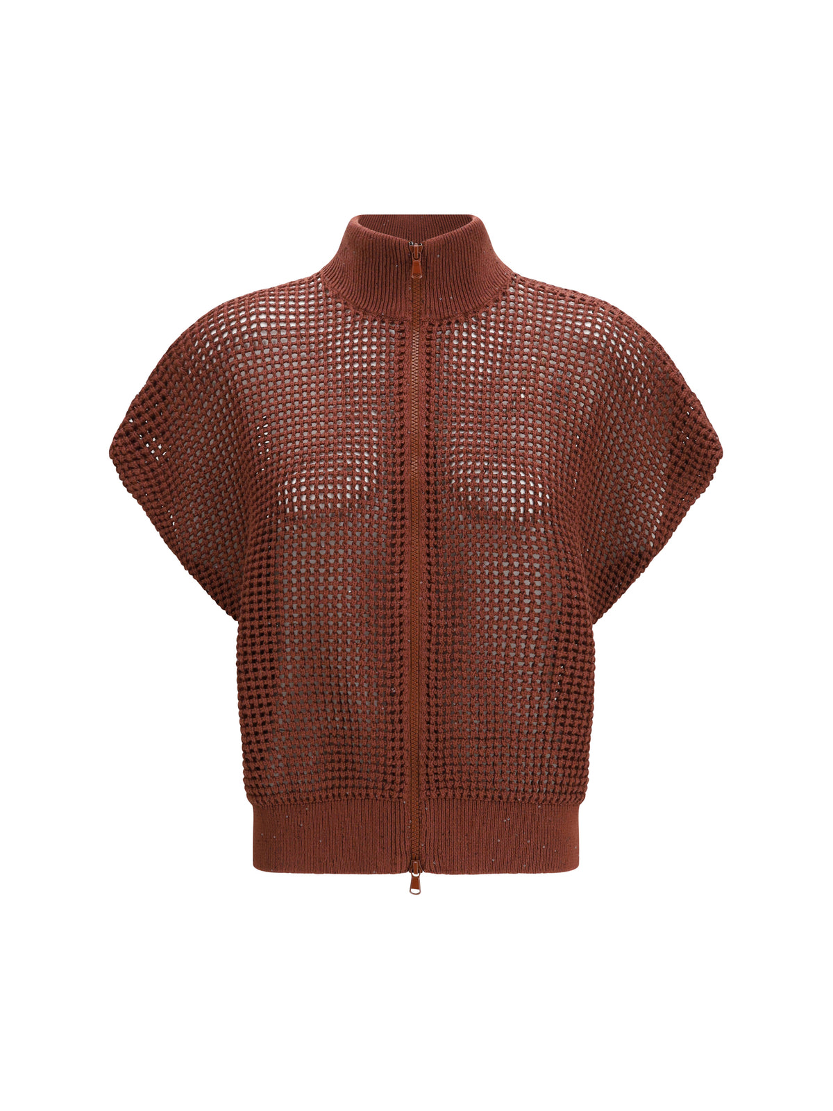 Brunello Cucinelli Women Cotton Mesh Cardigan With Dazzling Details BRUNELLO CUCINELLI
