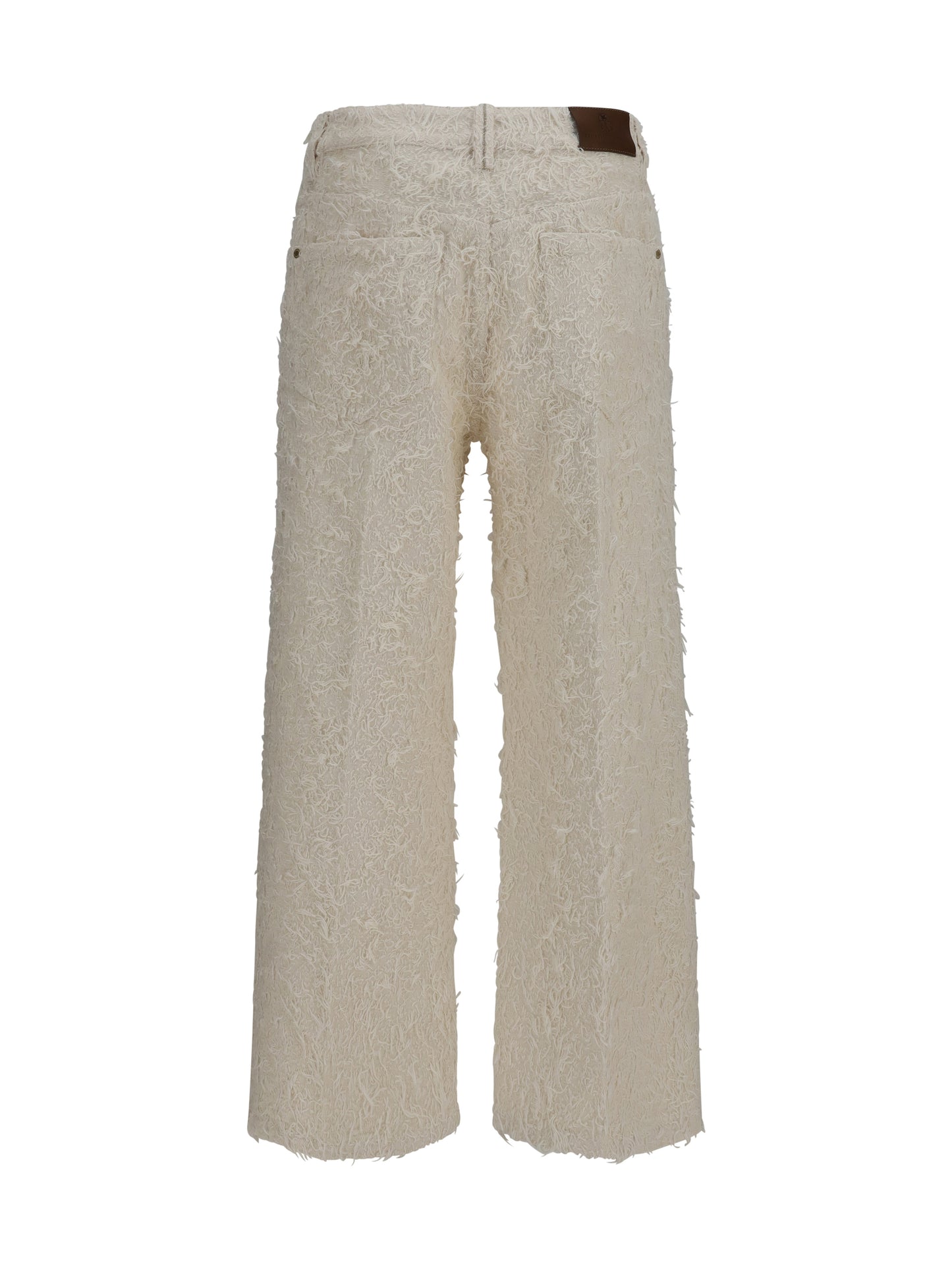 Brunello Cucinelli Women Square-Leg Dyed Furry Pants With Monili BRUNELLO CUCINELLI