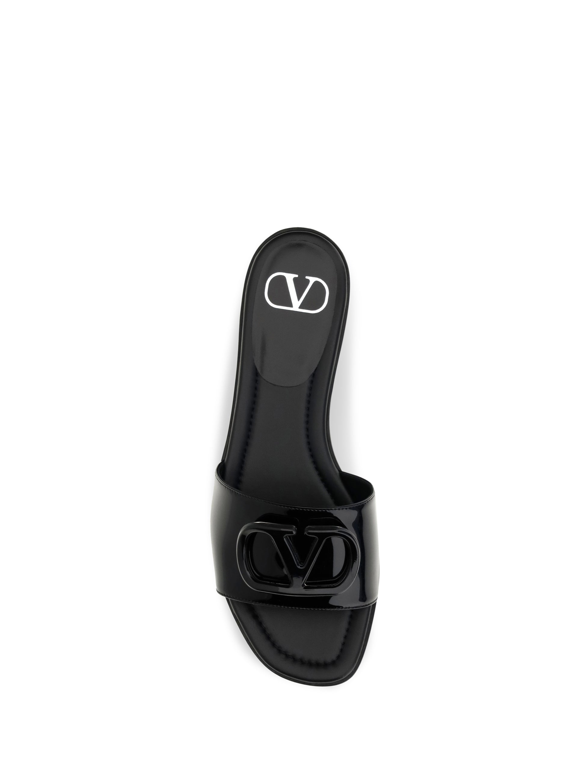 Valentino Garavani Women Vlogo Patent Leather Slide Sandals VALENTINO GARAVANI