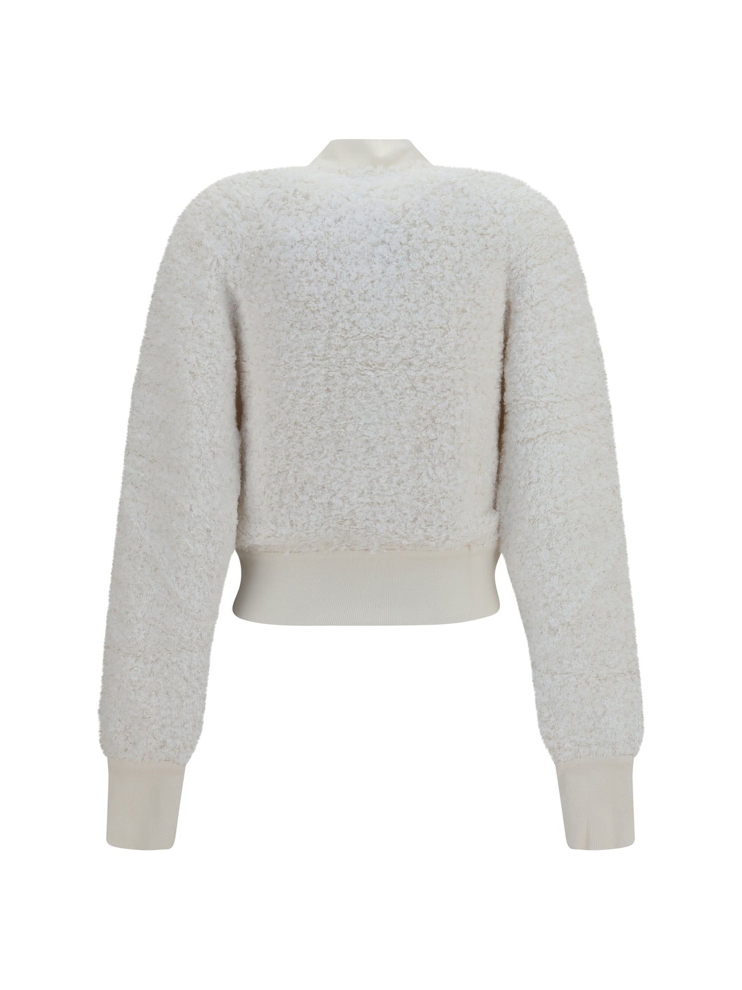 Balmain Women Tweed Bomber Jacket With Lion-Head Buttons