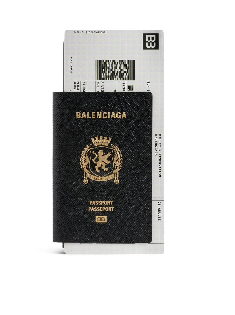 Balenciaga Men 1-Card Long Passport Wallet In Black BALENCIAGA