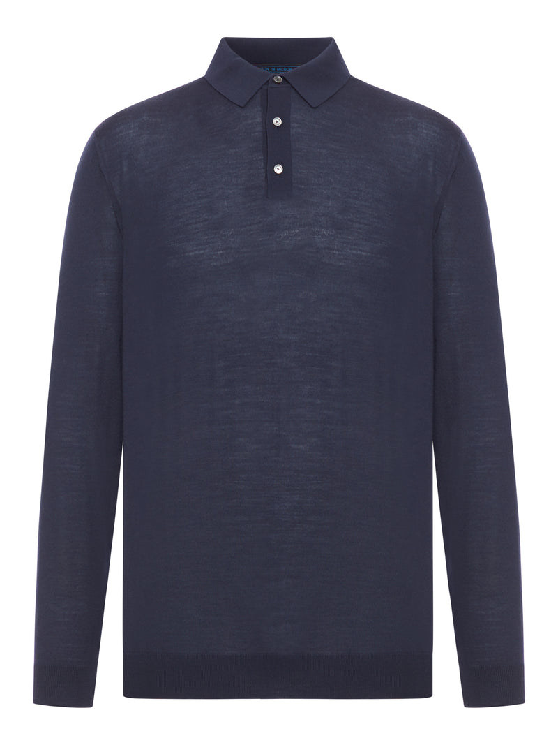 Kiton Men Long-Sleeved Wool Polo Shirt KITON