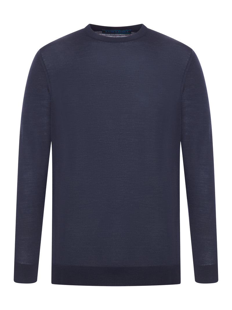 Kiton Men Crewneck Sweater In 14 Micron Wool KITON